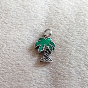Judith Jack Sterling Silver and Enamel Palm Tree Charm